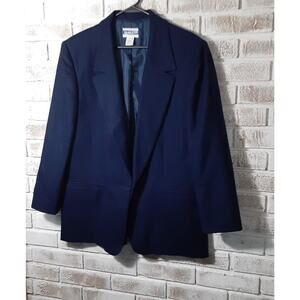 Vintage Pendelton 100% Virgin Wool Navy Blazer sz 14 Academia